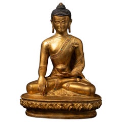Middle 20th century Old bronze Nepali Buddha statue from Nepal