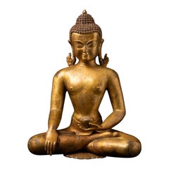 Middle 20th century Old bronze Nepali Buddha statue from Nepal