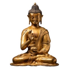 Middle 20th century Old bronze Nepali Buddha statue from Nepal