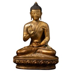 Middle 20th century Old bronze Nepali Buddha statue from Nepal