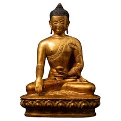 Middle 20th century Old bronze Nepali Buddha statue from Nepal
