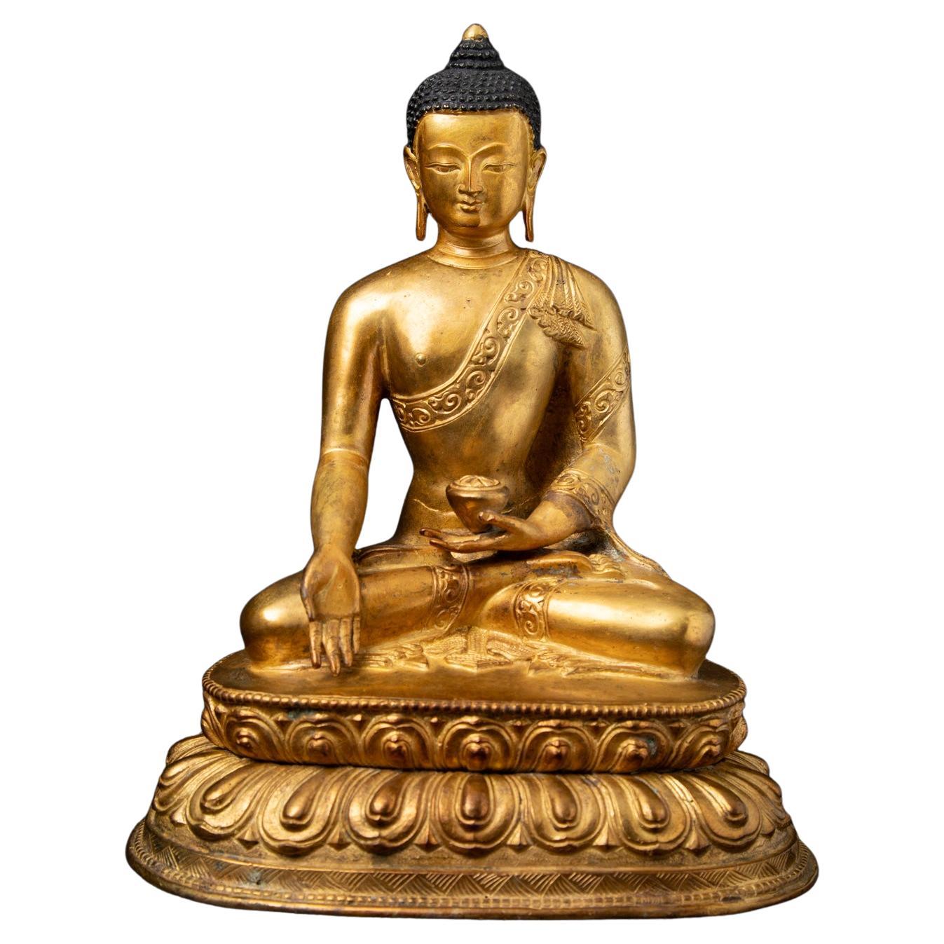 Middle 20th century Old bronze Nepali Buddha statue from Nepal