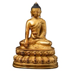Middle 20th century Old bronze Nepali Buddha statue from Nepal