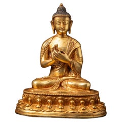 Statua di Buddha nepalese in bronzo della metà del 20° secolo