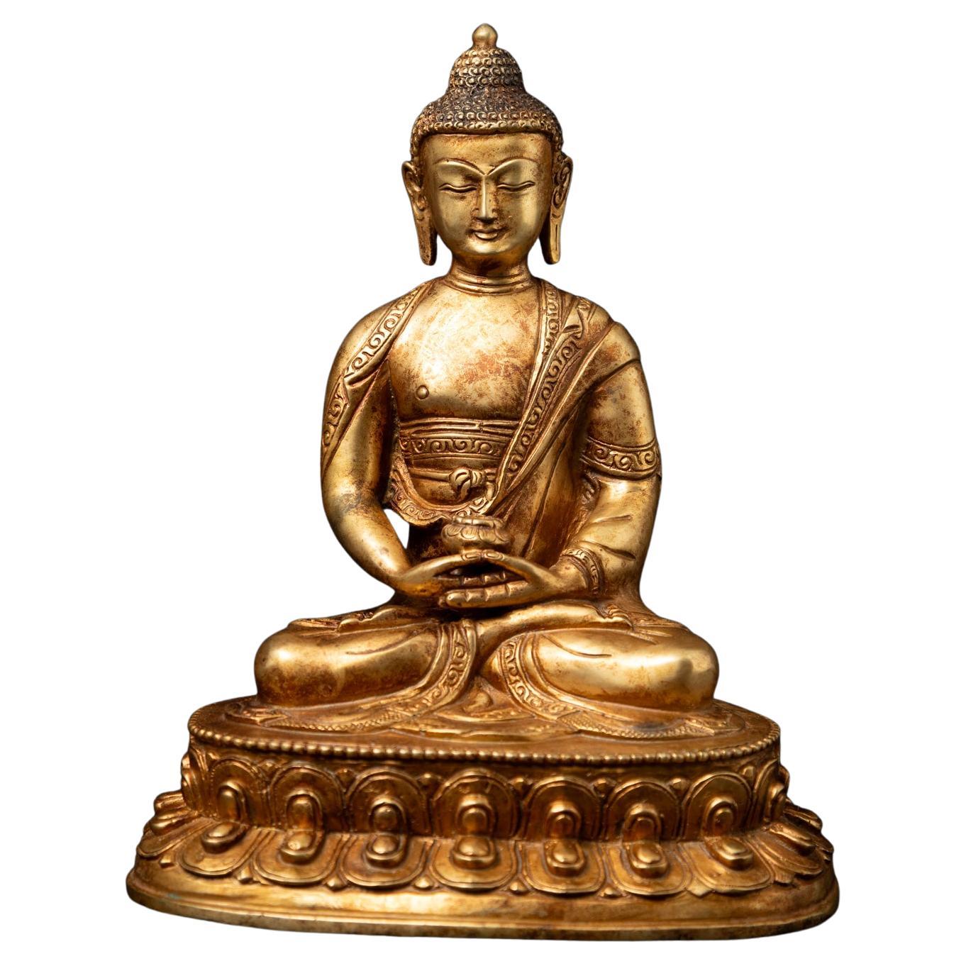 Middle 20th century Old bronze Nepali Buddha statue from Nepal