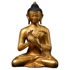Middle 20th century Old bronze Nepali Buddha statue from Nepal