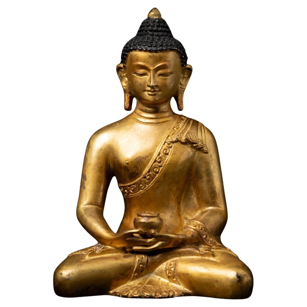 Middle 20th century Old bronze Nepali Buddha statue from Nepal