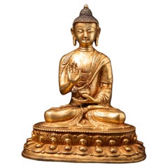 Middle 20th century Old bronze Nepali Buddha statue from Nepal