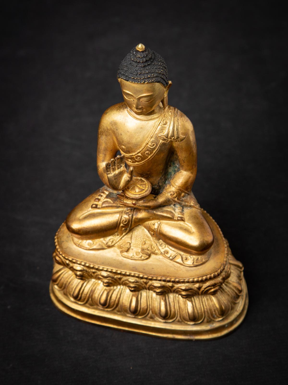 Middle 20th century Old bronze Nepali Buddha statue in Abhaya mudra 7