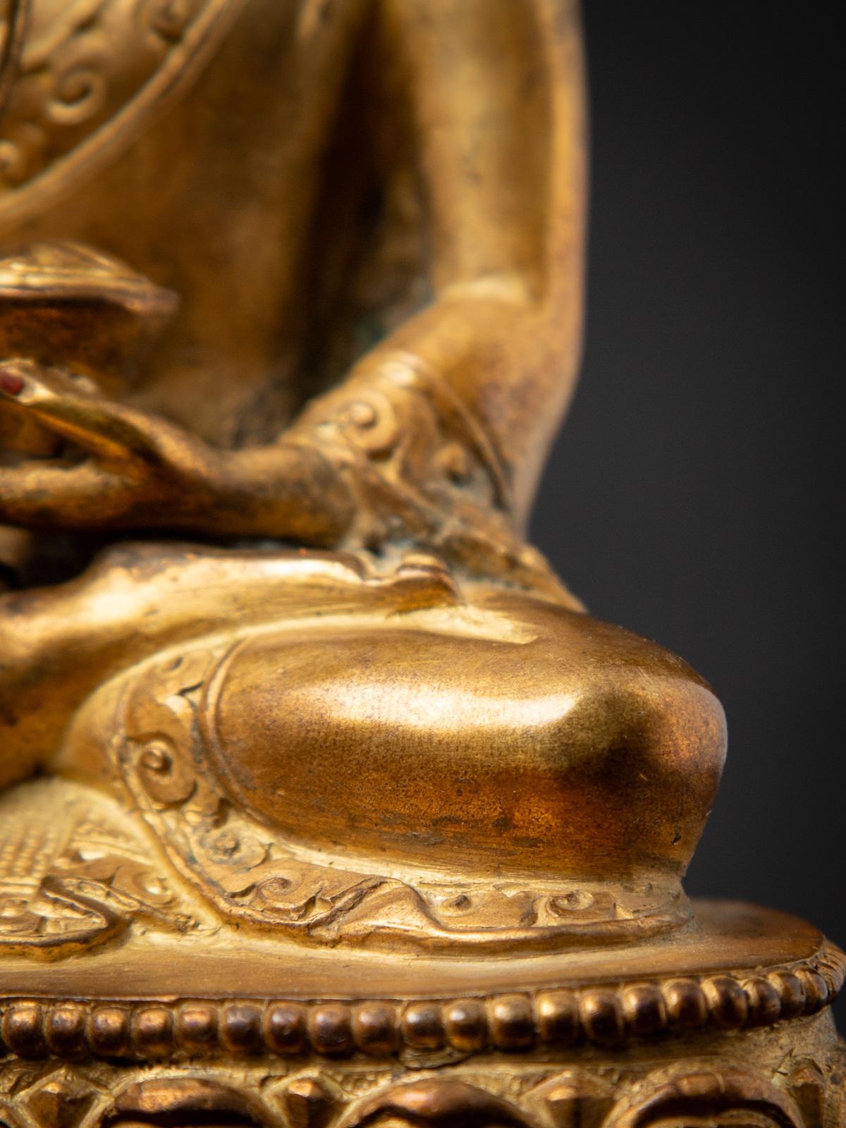 Middle 20th century Old bronze Nepali Buddha statue in Abhaya mudra 13