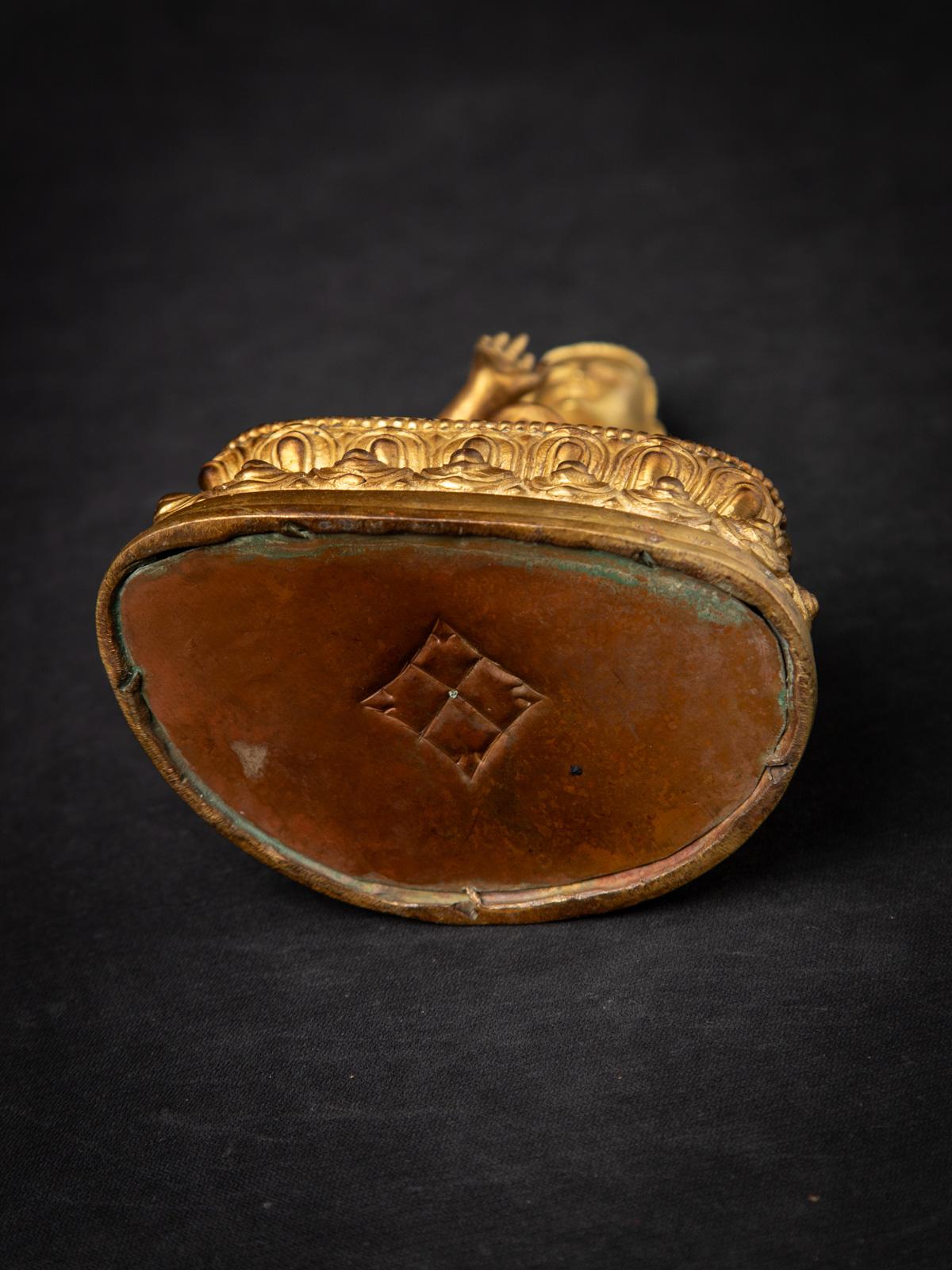 Middle 20th century Old bronze Nepali Buddha statue in Abhaya mudra 14