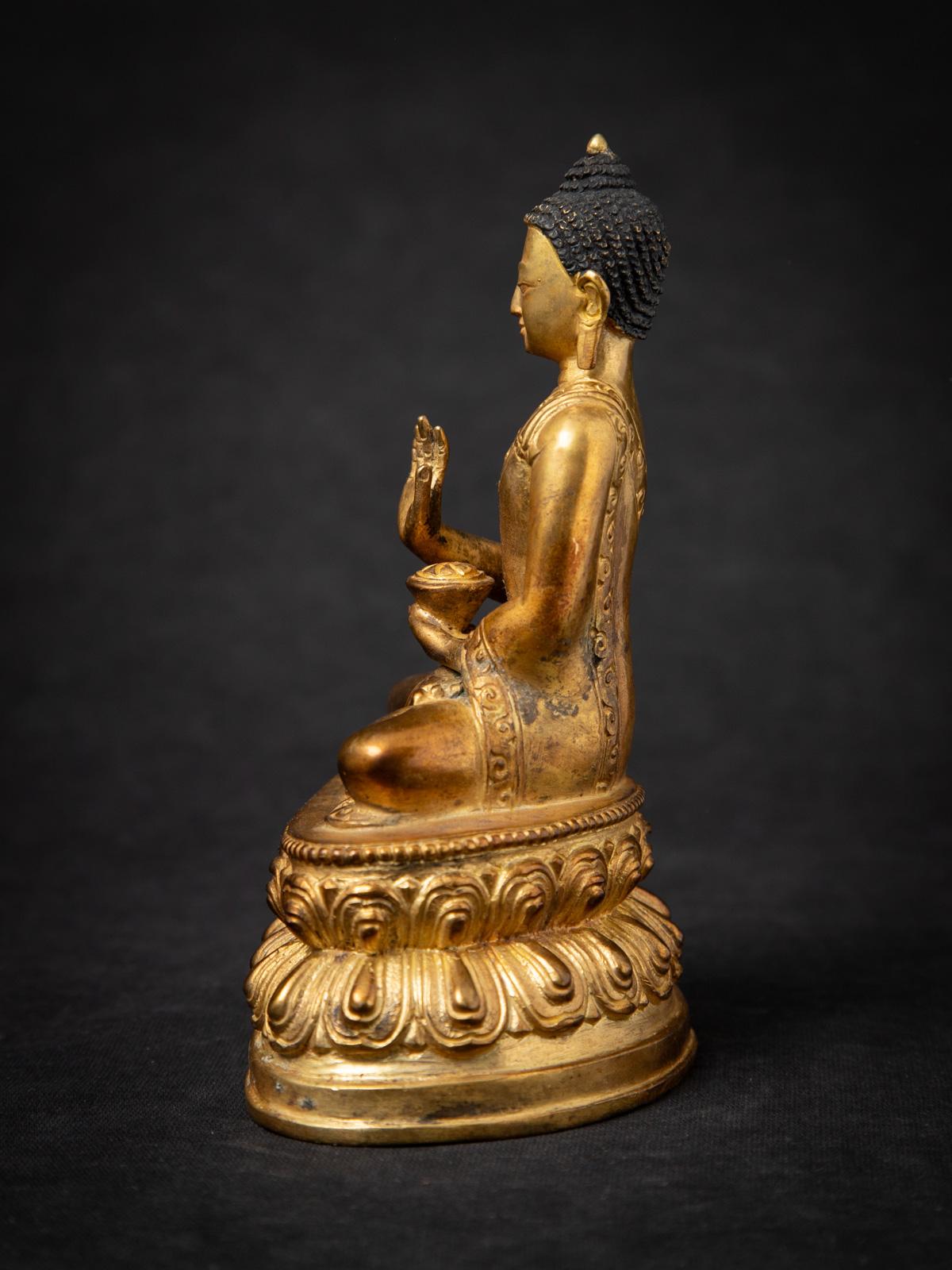 Burmese Middle 20th century Old bronze Nepali Buddha statue in Abhaya mudra