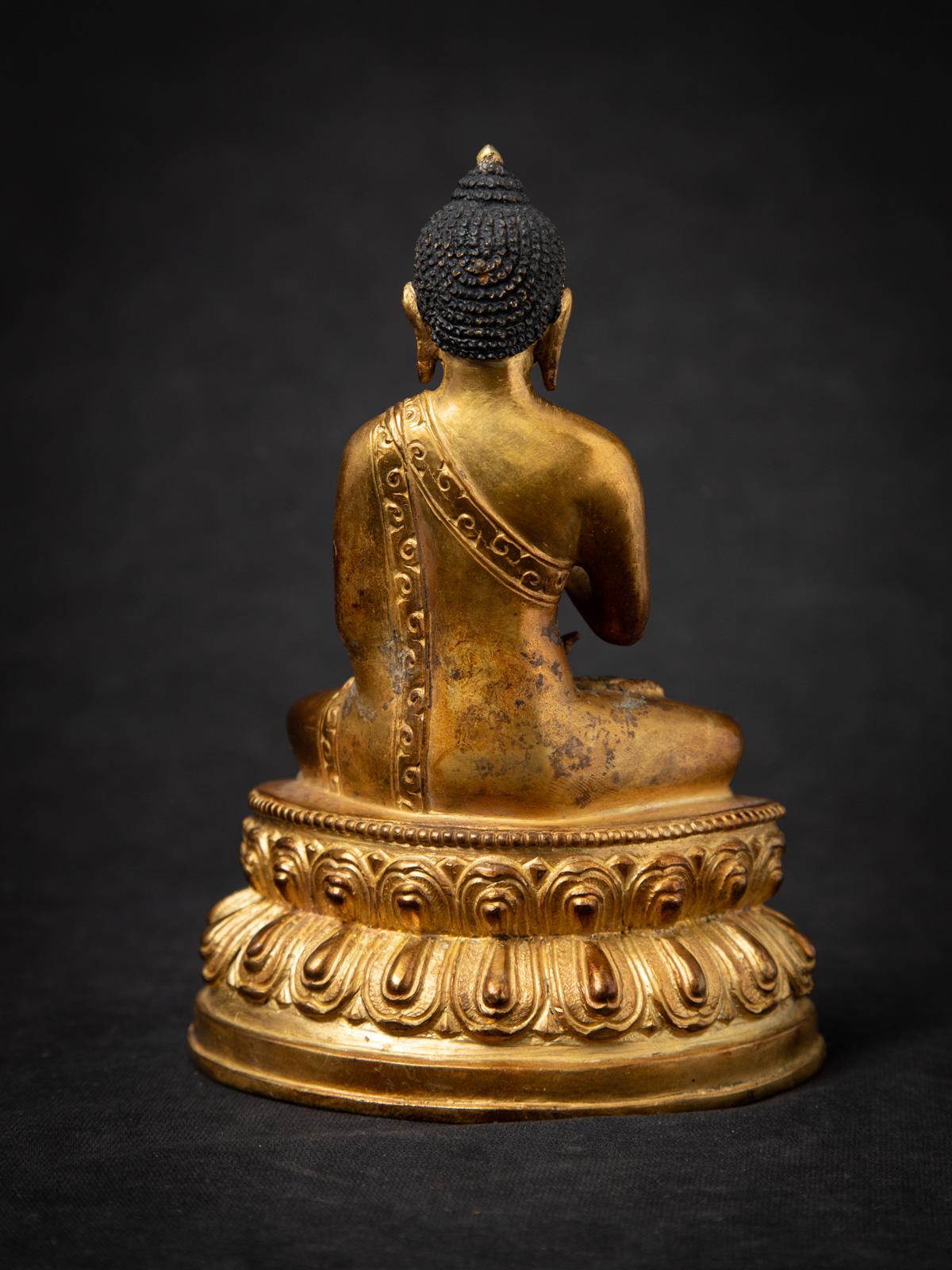 Middle 20th century Old bronze Nepali Buddha statue in Abhaya mudra In Good Condition In DEVENTER, NL