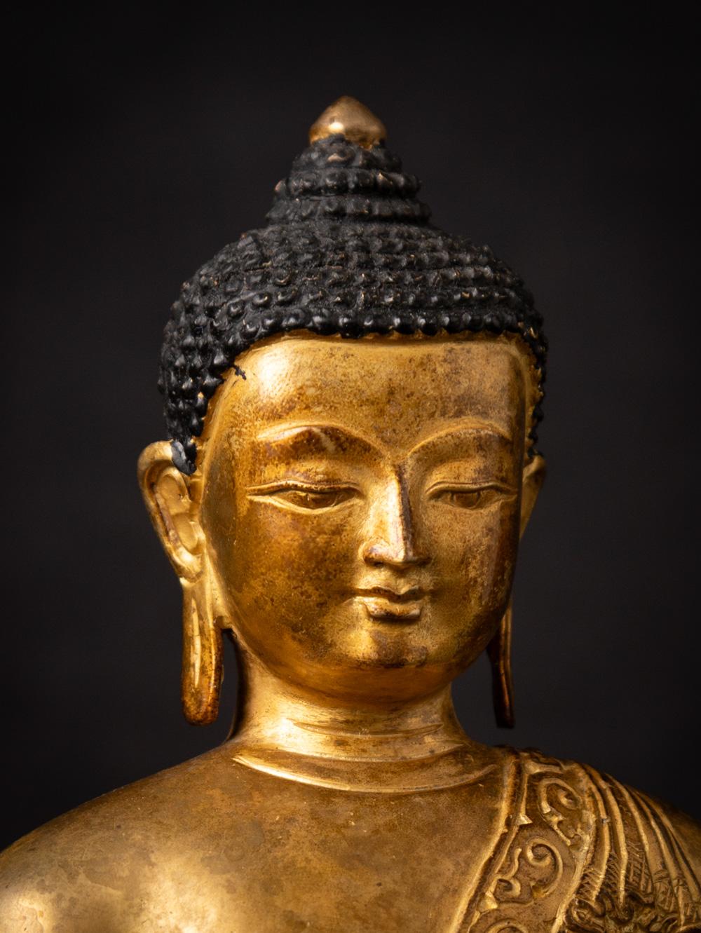 Middle 20th century old bronze Nepali Buddha statue in Bhumisparsha Mudra 2