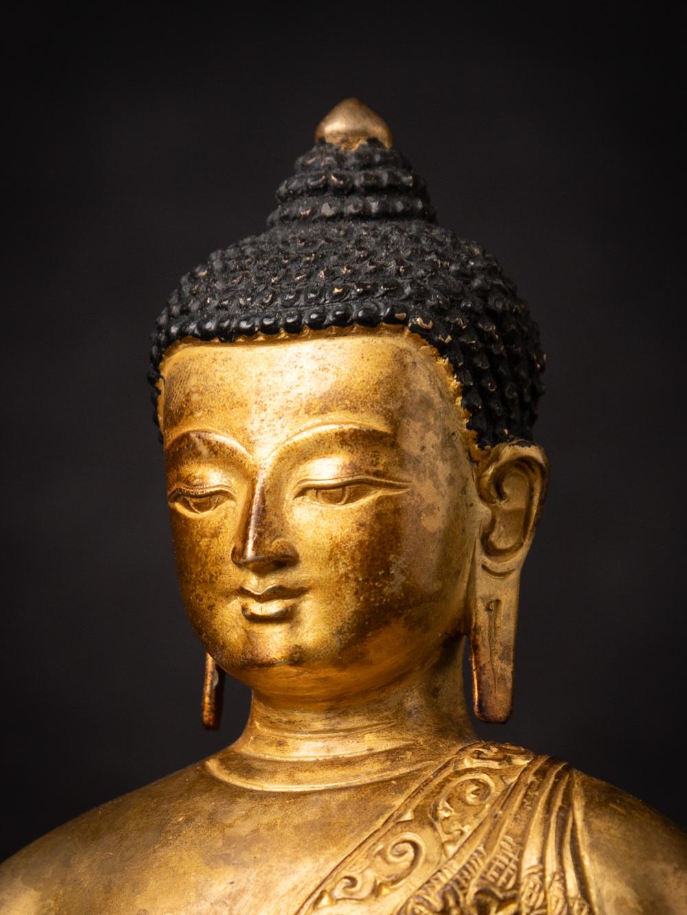 Middle 20th century old bronze Nepali Buddha statue in Bhumisparsha Mudra 4