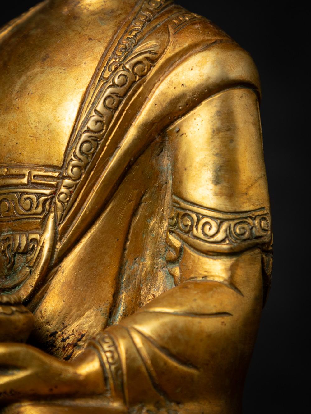Middle 20th century old bronze Nepali Buddha statue in Bhumisparsha Mudra 11