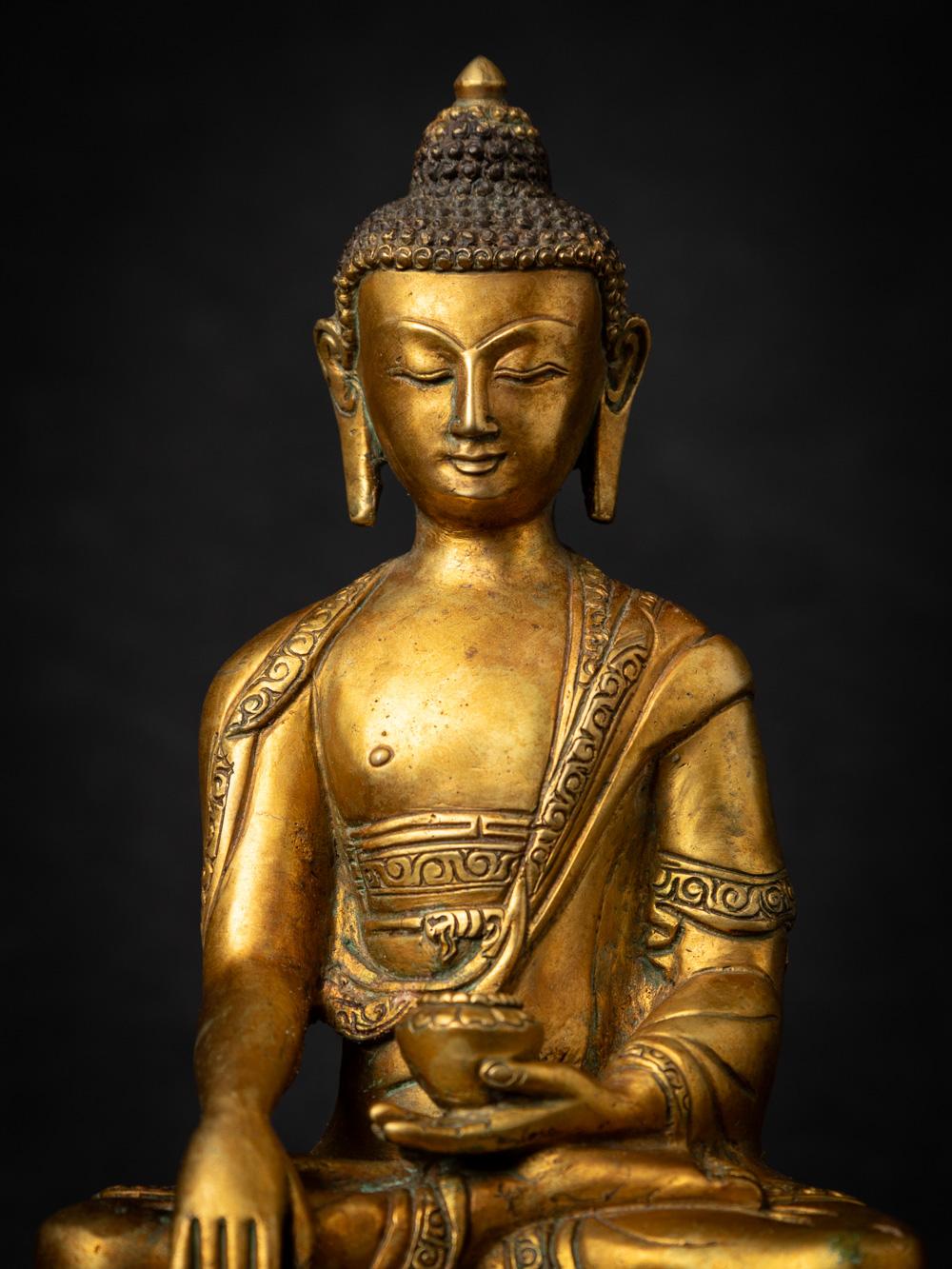 Middle 20th century old bronze Nepali Buddha statue in Bhumisparsha Mudra 2