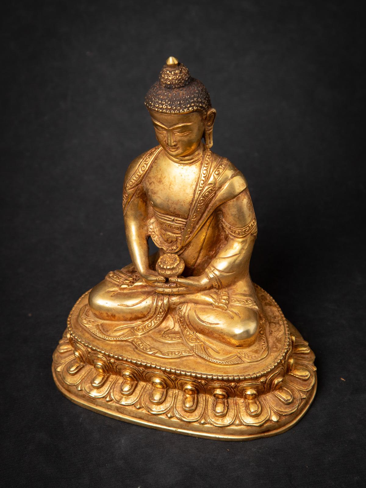 Middle 20th century Old bronze Nepali Buddha statue in Dhyana mudra 6