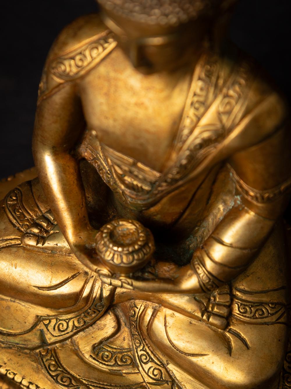 Middle 20th century old bronze Nepali Buddha statue in Dhyana mudra 11