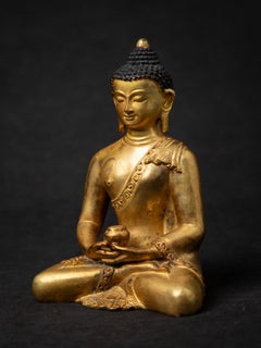 Middle 20th century Old bronze Nepali Buddha statue in Dhyana mudra