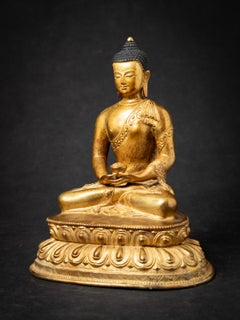 Middle 20th century Old bronze Nepali Buddha statue in Dhyana mudra