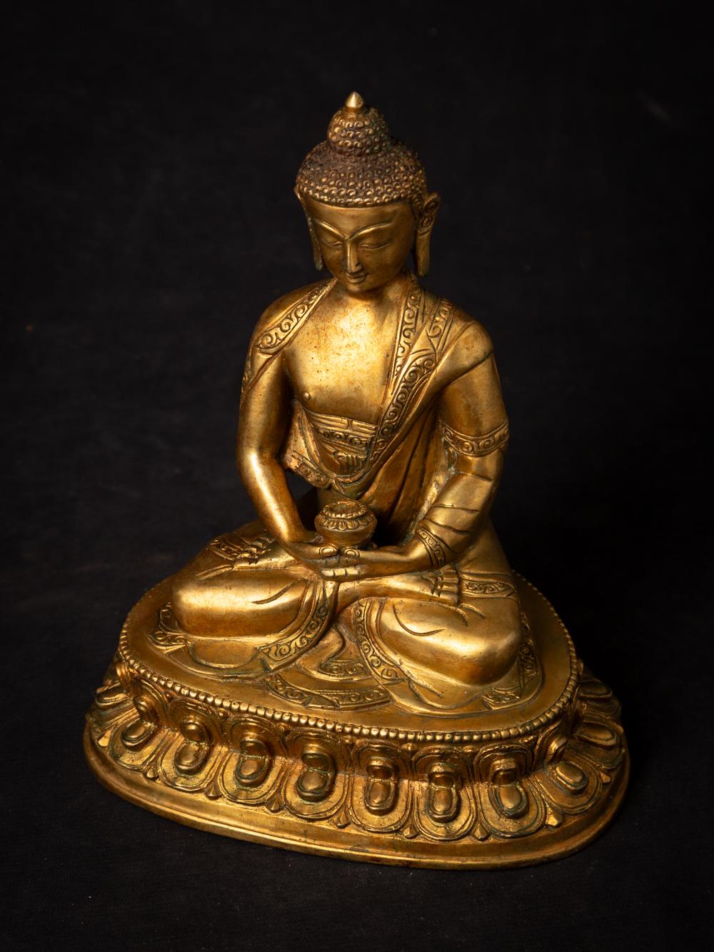 Middle 20th century old bronze Nepali Buddha statue in Dhyana mudra 1