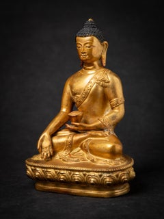 Middle 20th century Old bronze Nepali Buddha statue in Varada mudra