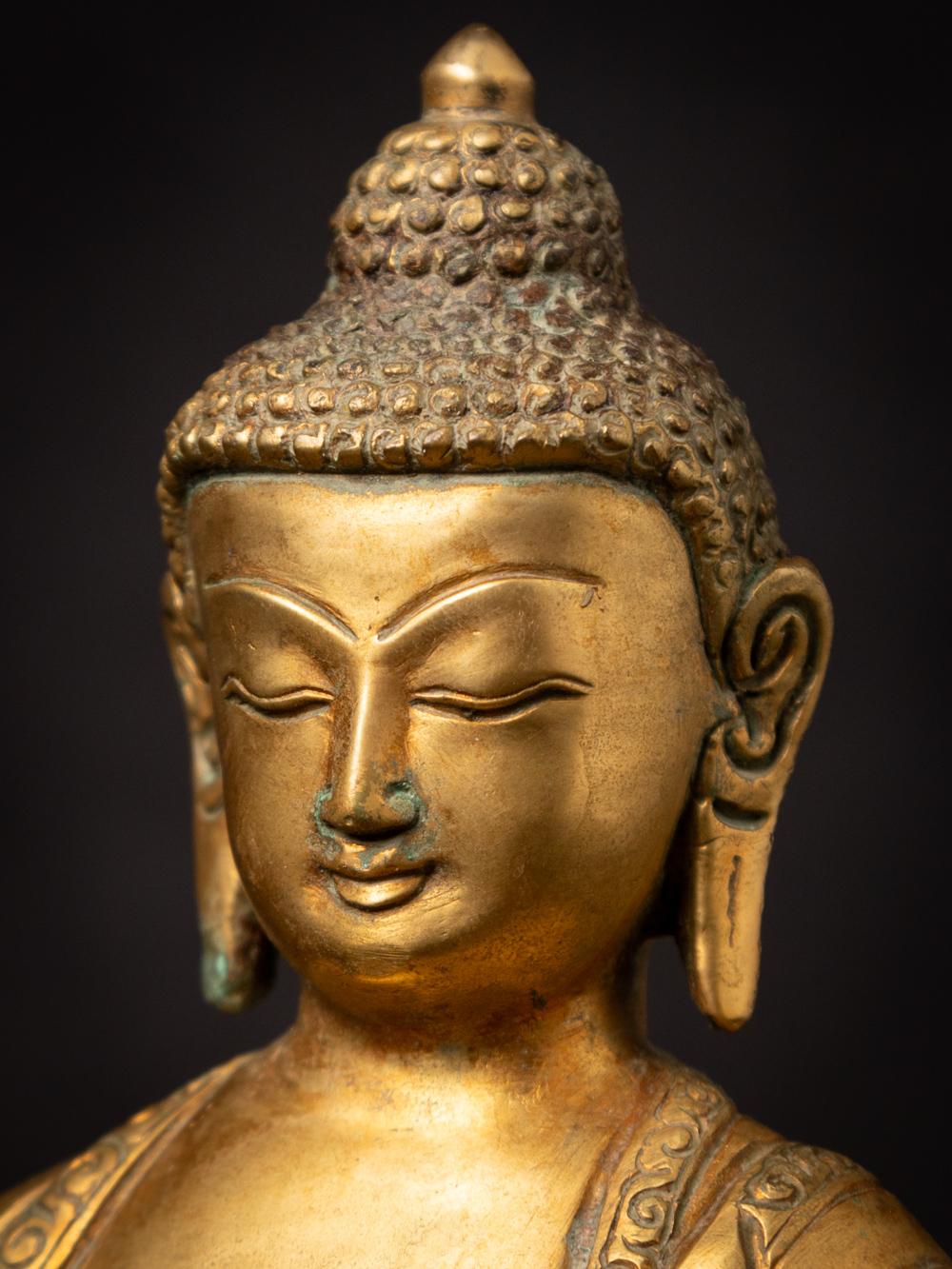 Middle 20th century old bronze Nepali Buddha statue in Vitarka Mudra 4