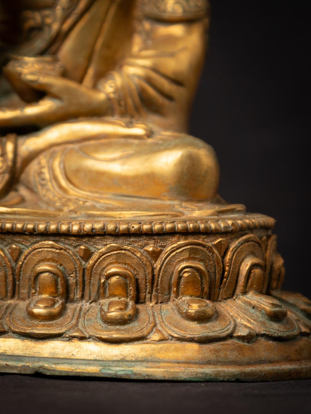 Middle 20th century old bronze Nepali Buddha statue in Vitarka Mudra 11