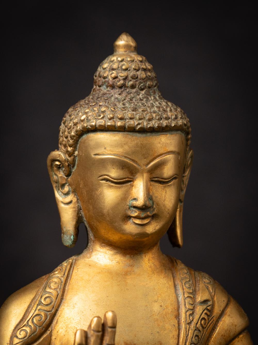 Nepalese Middle 20th century old bronze Nepali Buddha statue in Vitarka Mudra