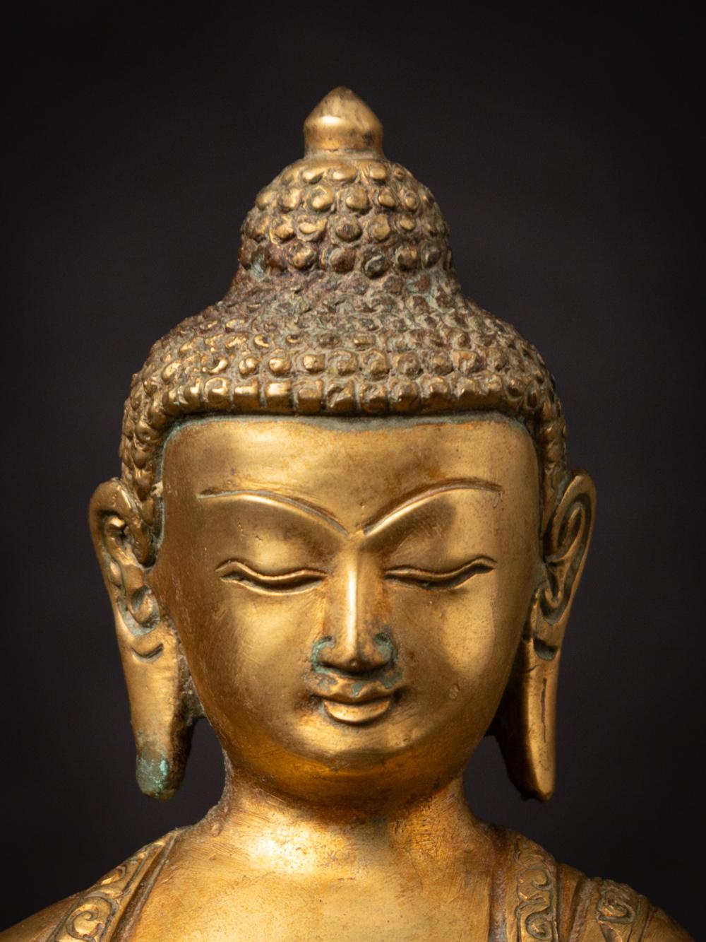 20th Century Middle 20th century old bronze Nepali Buddha statue in Vitarka Mudra