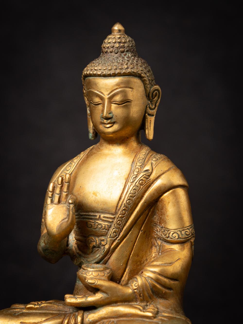 Bronze Middle 20th century old bronze Nepali Buddha statue in Vitarka Mudra
