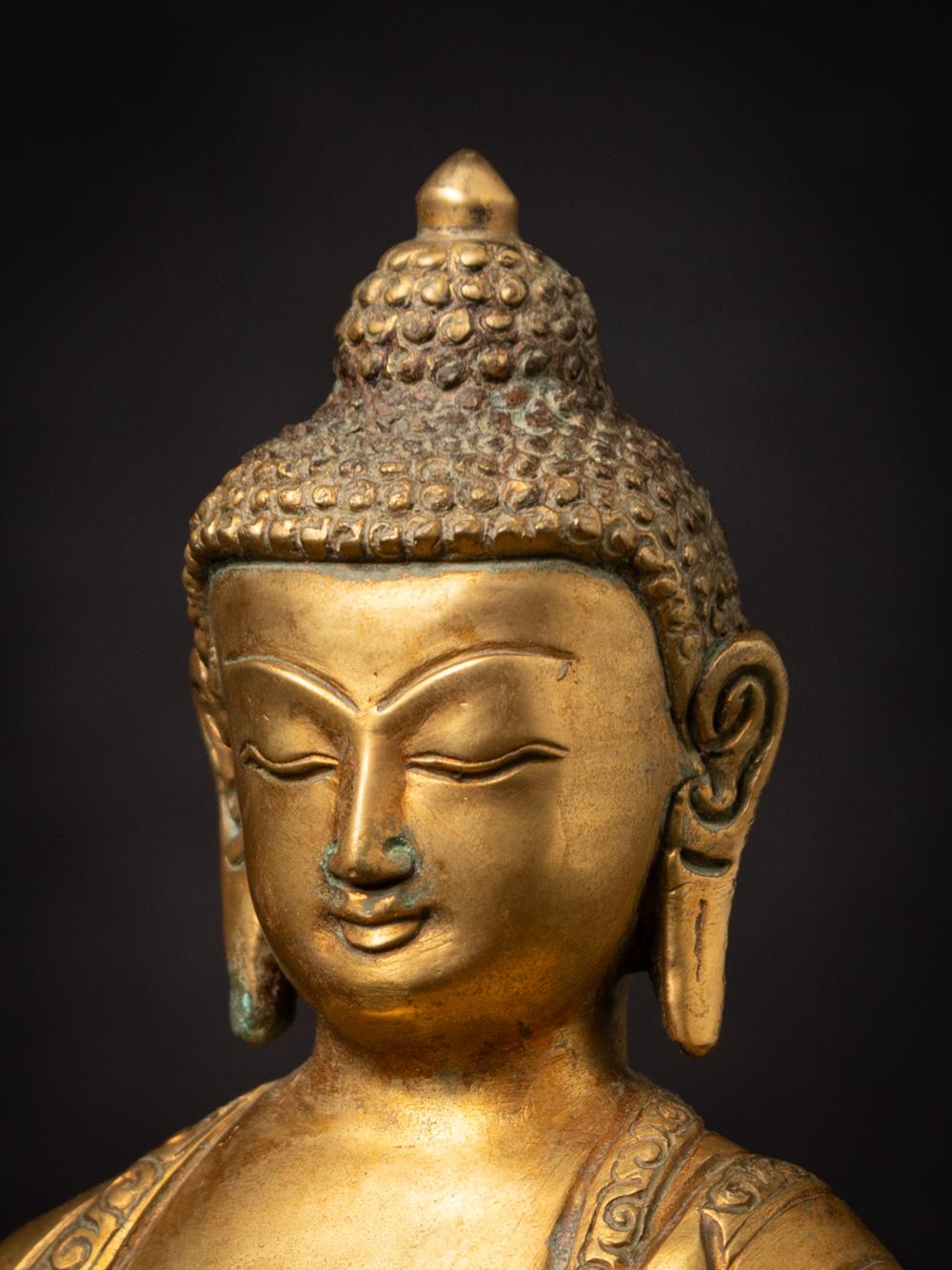 Middle 20th century old bronze Nepali Buddha statue in Vitarka Mudra 1