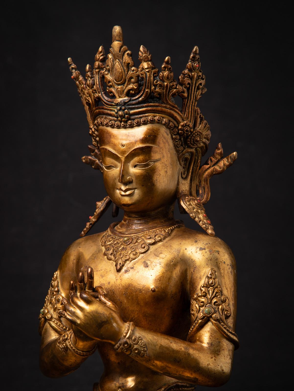Statua di Buddha nepalese in bronzo del XX secolo - OriginalBuddhas in vendita 6