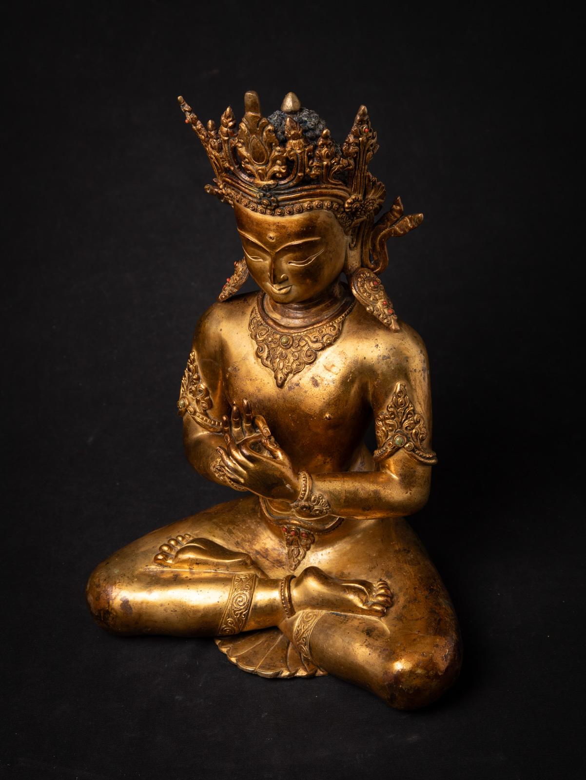 Statua di Buddha nepalese in bronzo del XX secolo - OriginalBuddhas in vendita 8