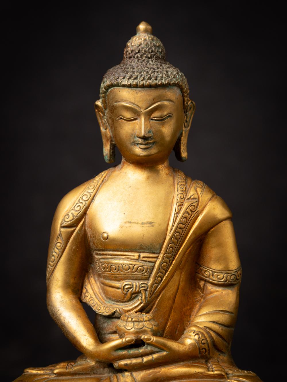 20th Century Middle 20th century Old bronze Nepali Buddha statue - OriginalBuddhas