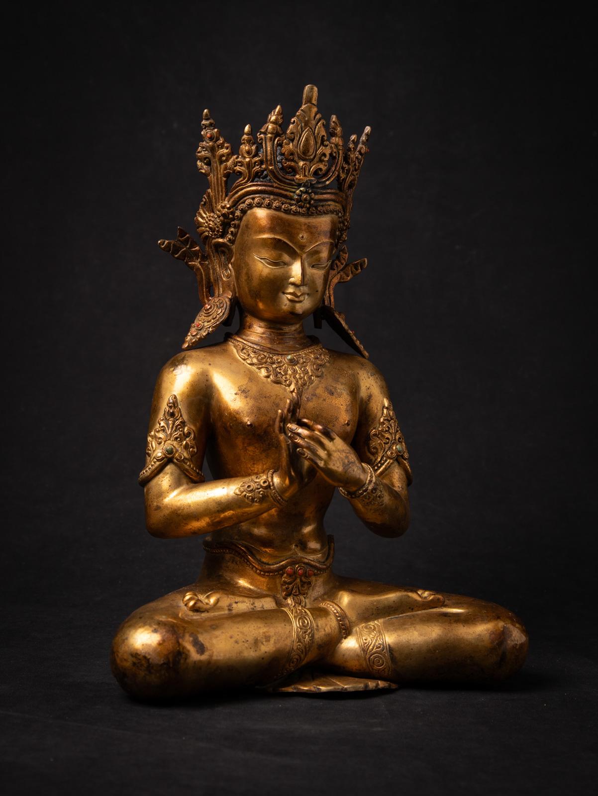 Statua di Buddha nepalese in bronzo del XX secolo - OriginalBuddhas in vendita 1