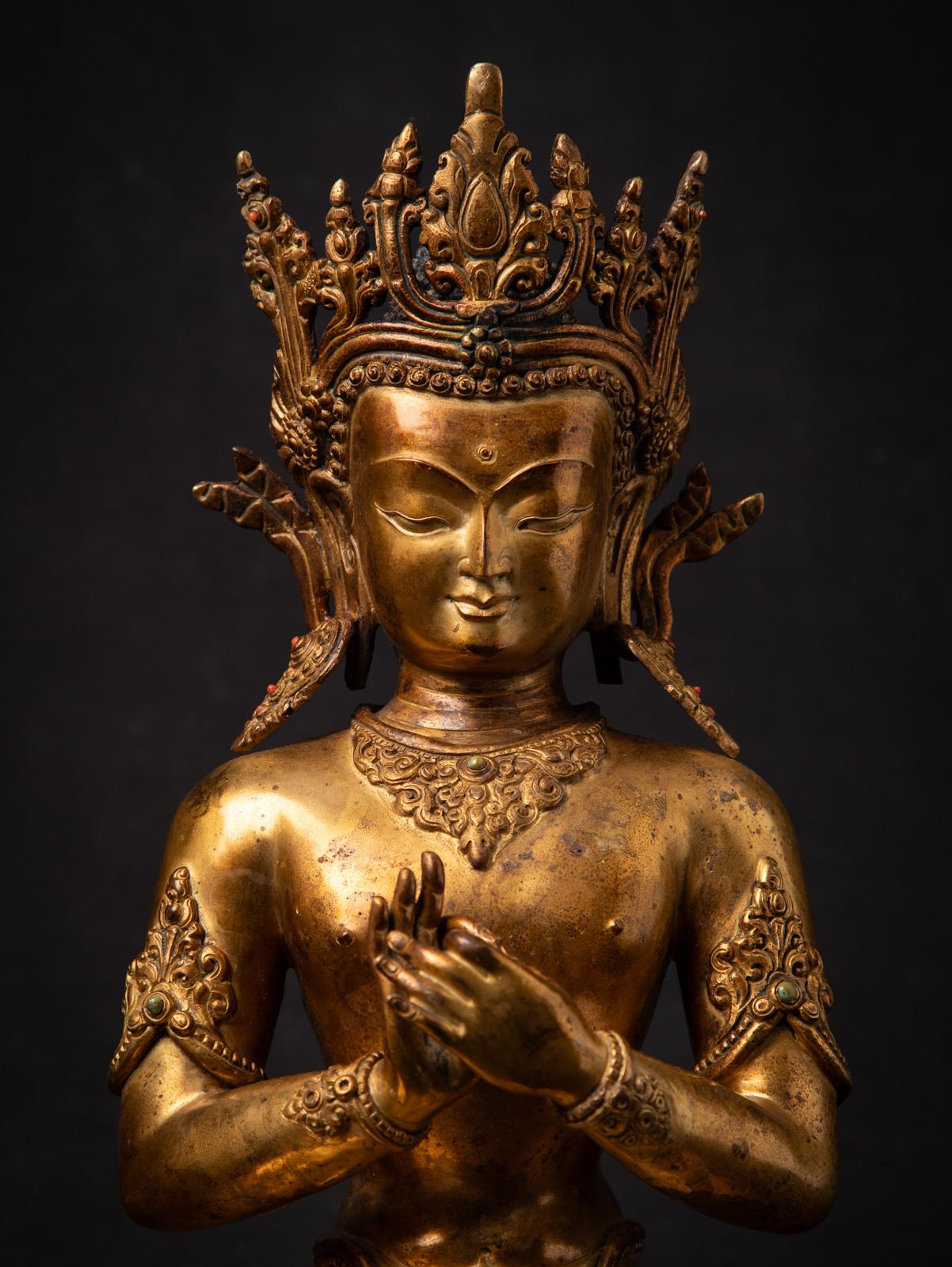 Statua di Buddha nepalese in bronzo del XX secolo - OriginalBuddhas in vendita 4