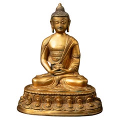 Middle 20th century Old bronze Nepali Buddha statue - OriginalBuddhas