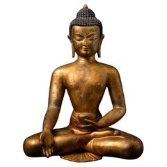 Middle 20th century Old bronze Nepali Buddha statue - OriginalBuddhas