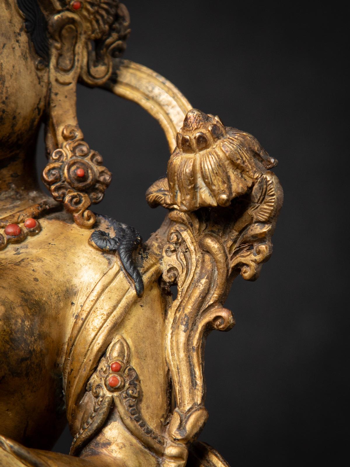 Middle 20th century Old bronze Nepali Green Tara statue from Nepal 11