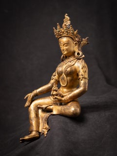 Middle 20th century Old bronze Nepali Green Tara statue from Nepal