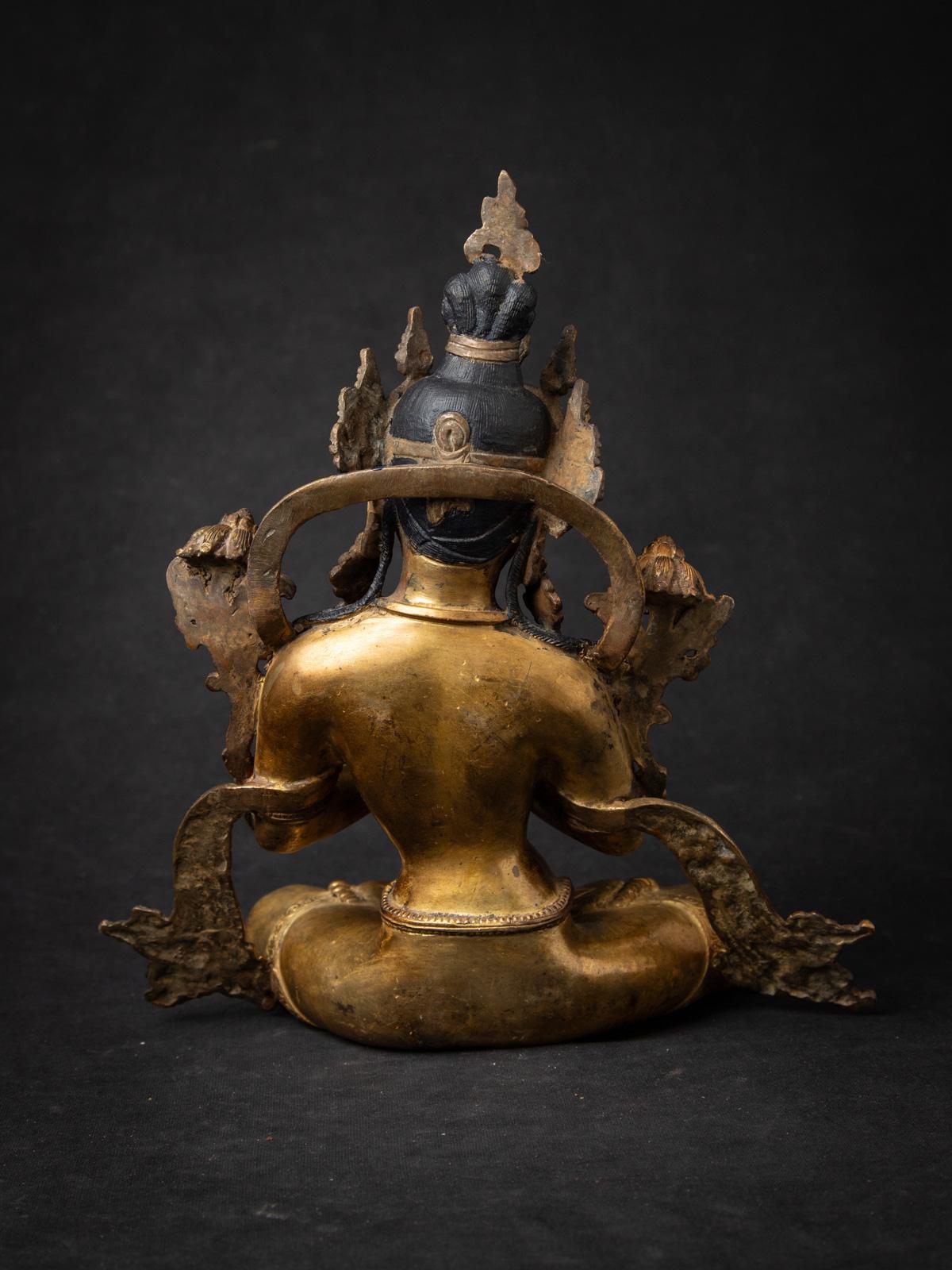 Middle 20th century Old bronze Nepali Green Tara statue from Nepal In Good Condition In DEVENTER, NL