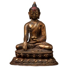Old Bronze Nepali Green Tara-Statue aus Nepal aus dem mittleren 20. Jahrhundert