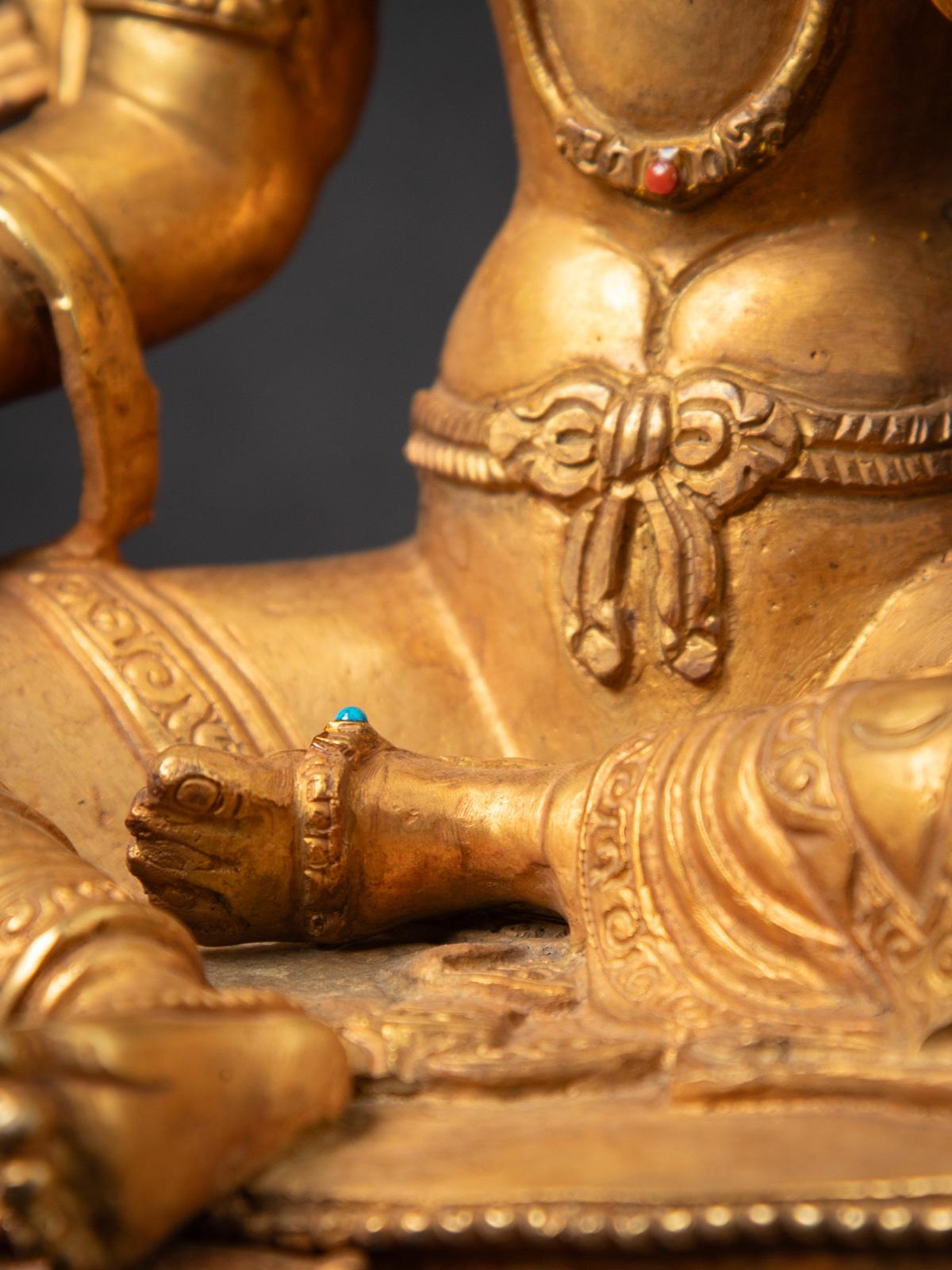 Middle 20th century Old bronze Nepali Green Tara statue in Vitarka mudra 11