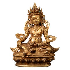 Middle 20th century Old bronze Nepali Kuber statue from Nepal