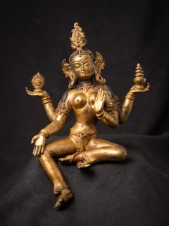 Middle 20th century Old bronze Nepali Lakshmi statue from Nepal