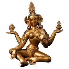 Middle 20th century old bronze Nepali Lakshmi statue - Original Buddhas