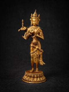 Middle 20th century Old bronze Nepali Lokeshwor statue from Nepal