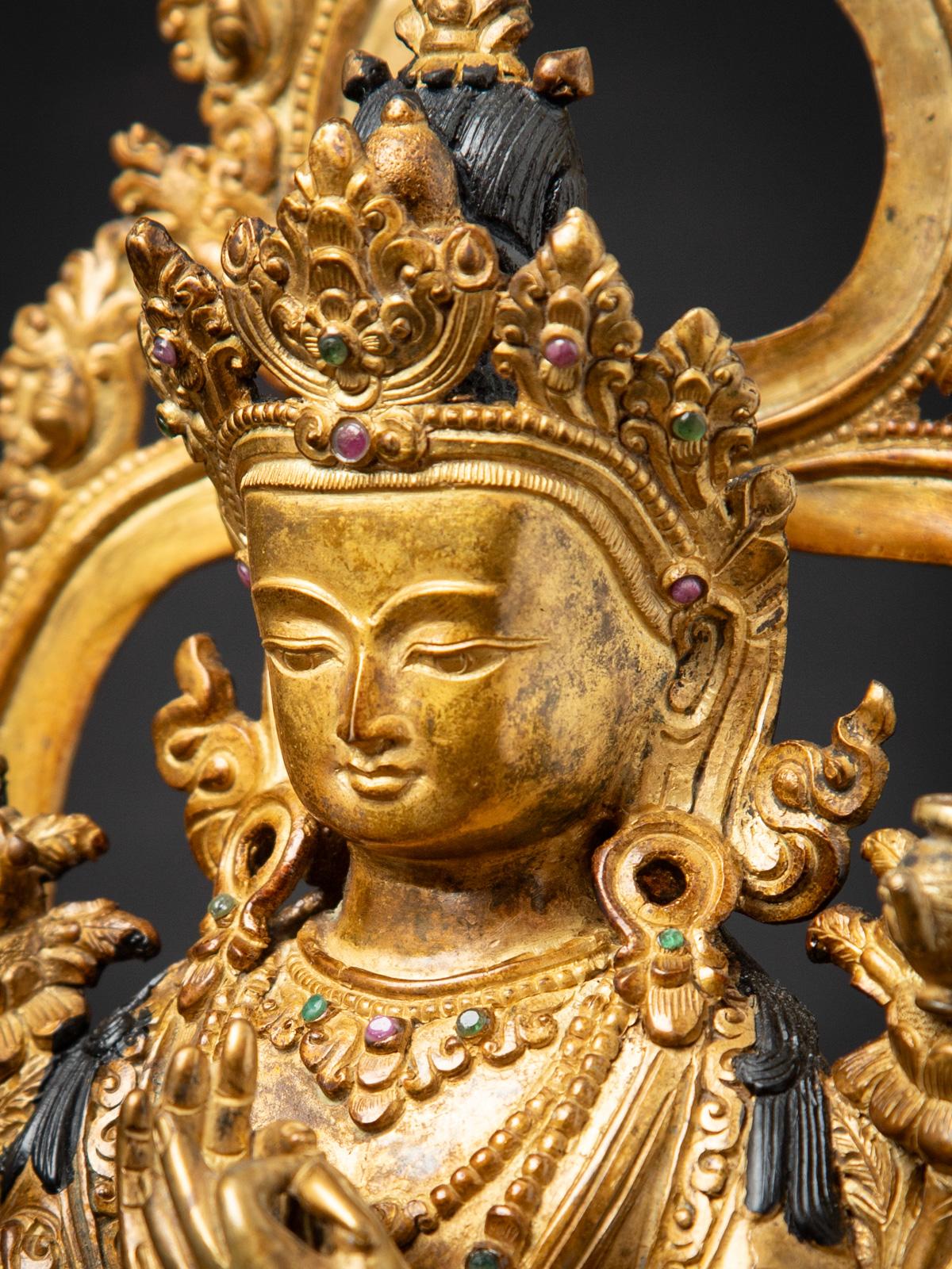 Chinesische Maitreya-Buddha-Statue aus altem Bronze des mittleren 20. Jahrhunderts 8